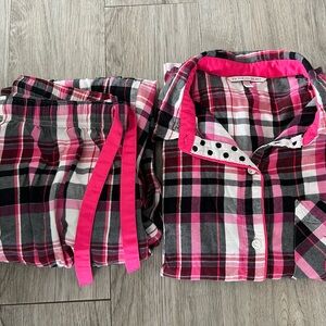 Victoria's Secret Pink and Black Plaid Pajama Set